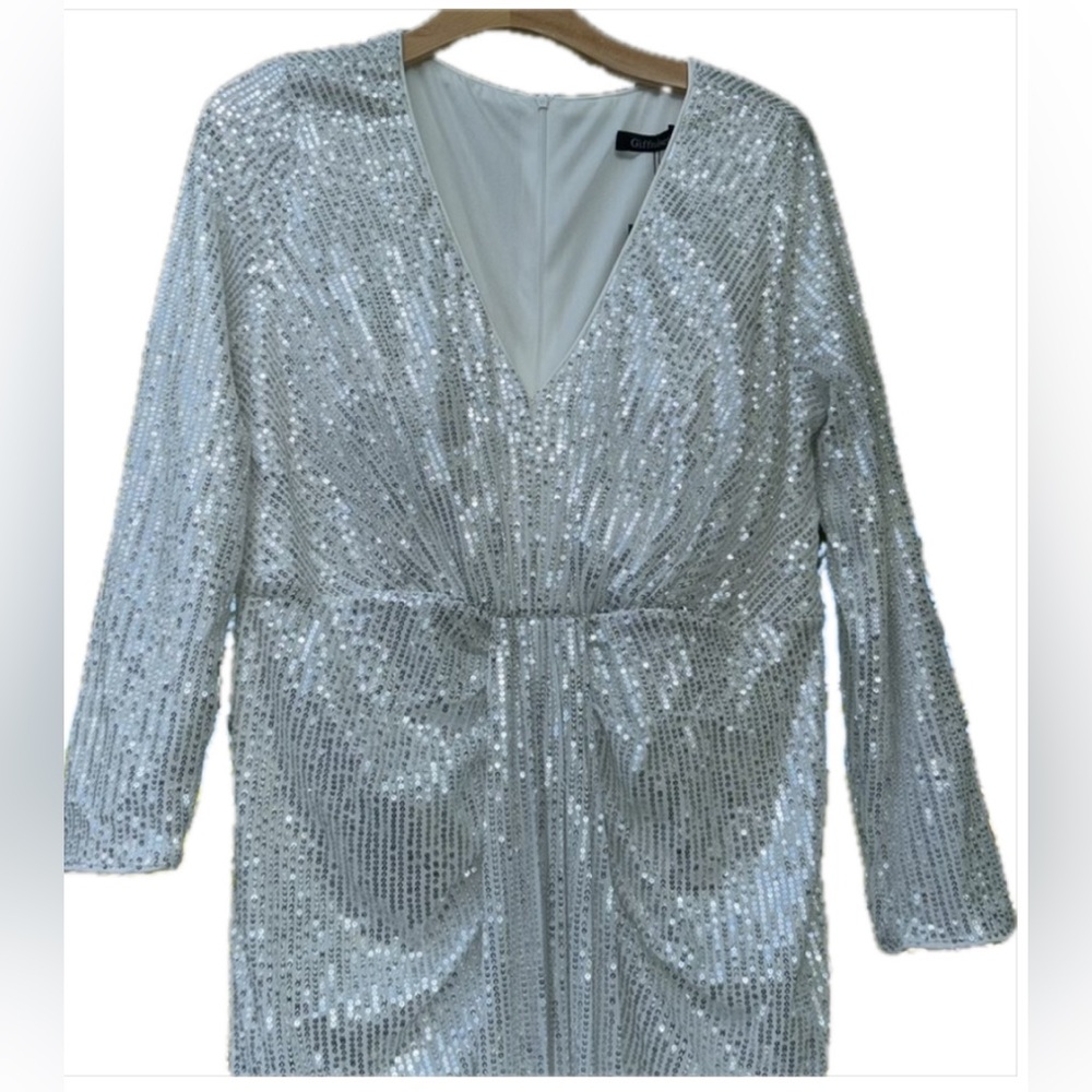 White Sequin Dress 1X White Sequin Dress Maxi V Neck Sequins Wedding dress